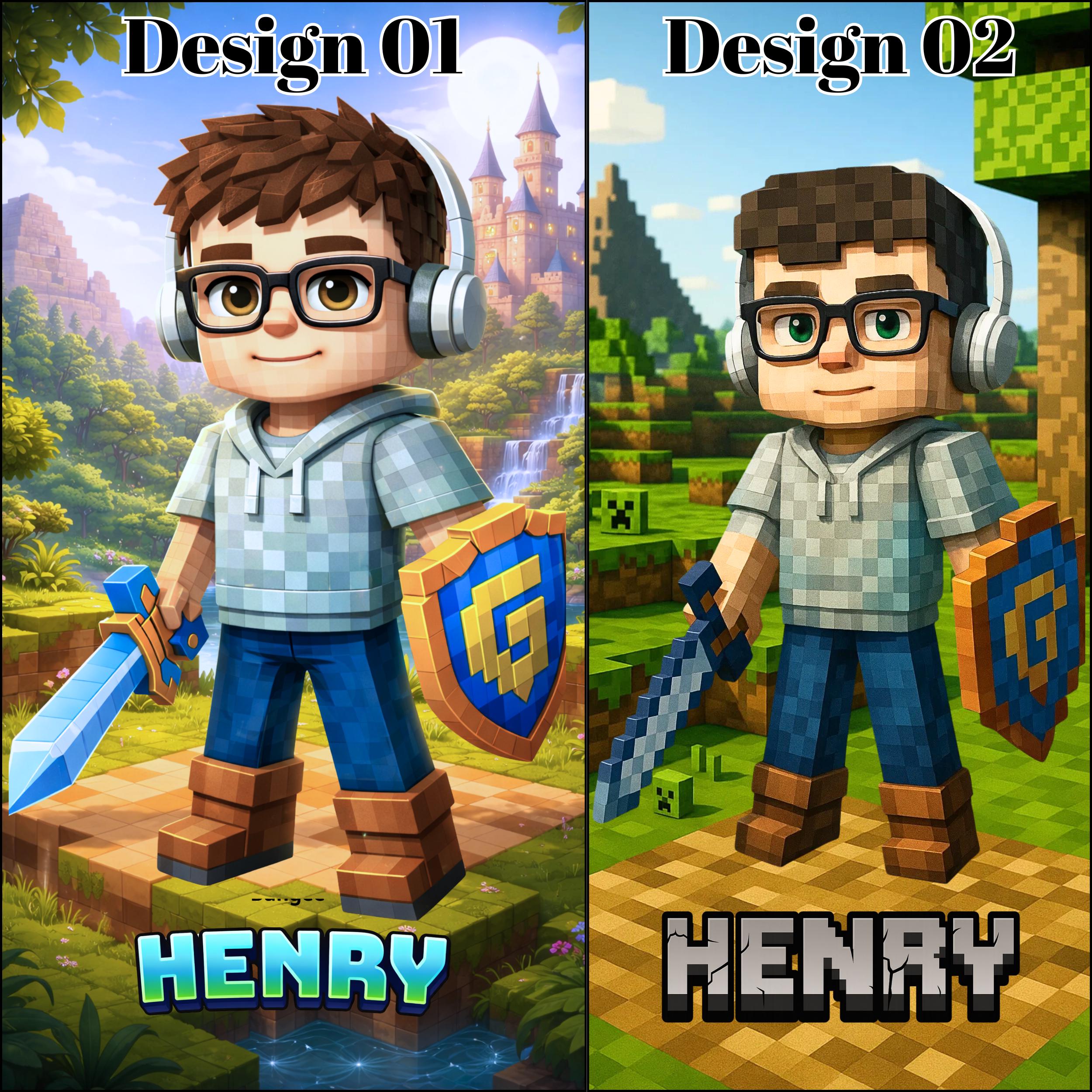 Personalized Photo to Pixel Character Blanket Custom Name Block World Fleece Blanket Photo Transformation Pixel Art Throw Gifts for Kids
