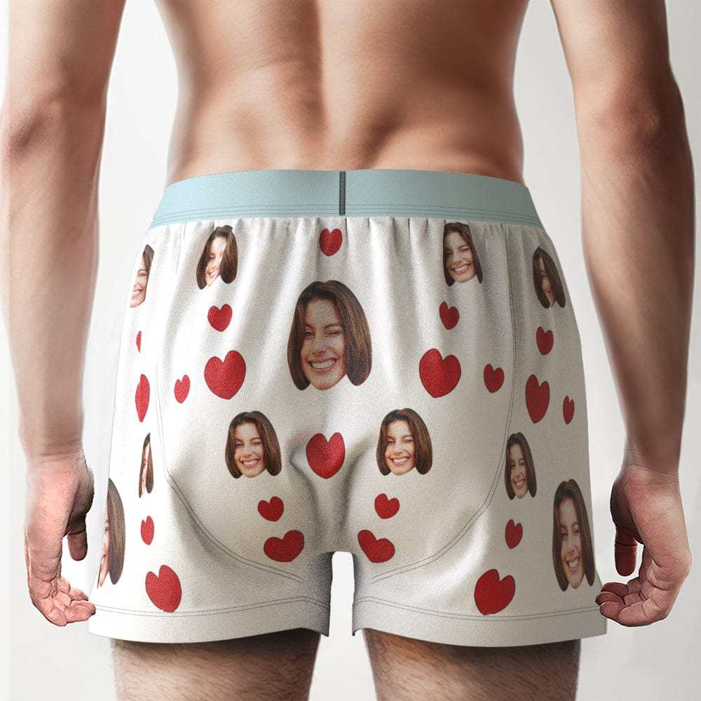 Custom Face Boxer Shorts I LICKED IT Personalized Waistband Casual Underwear for Him - CustWitUK