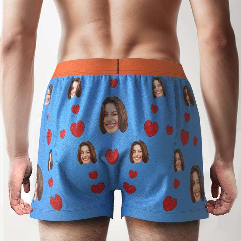 Custom Face Boxer Shorts I LICKED IT Personalized Waistband Casual Underwear for Him - CustWitUK