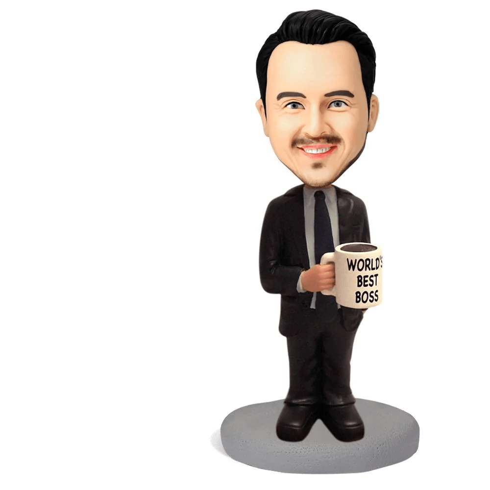 Custom World's Best Boss Bobblehead with Engraved Text - CustWitUK