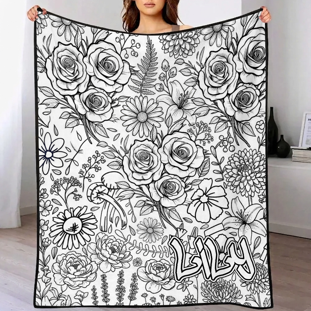 DIY Drawing Blanket (Optional 24-Color Marker Set) Create Your Art Blanket Washable Keepsake Blanket for Kids & Adults - CustWitUK
