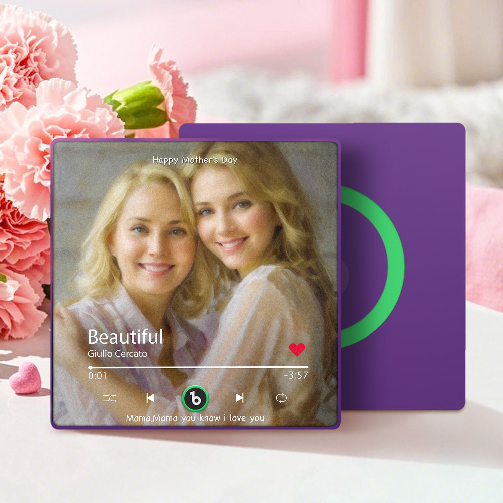 Personalized Mother's Day Music Fridge Magnet Oil Painting Effect Custom Photo Frame Gift for Mom - CustWitUK