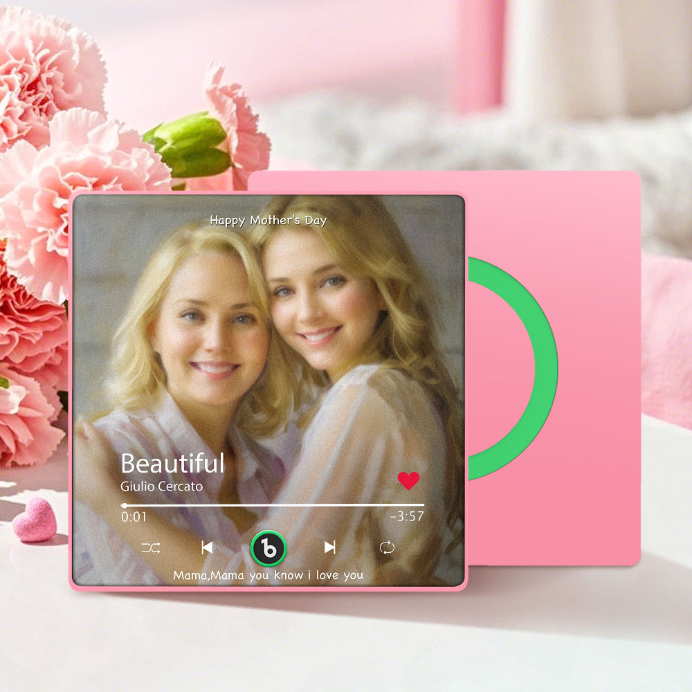 Personalized Mother's Day Music Fridge Magnet Oil Painting Effect Custom Photo Frame Gift for Mom - CustWitUK