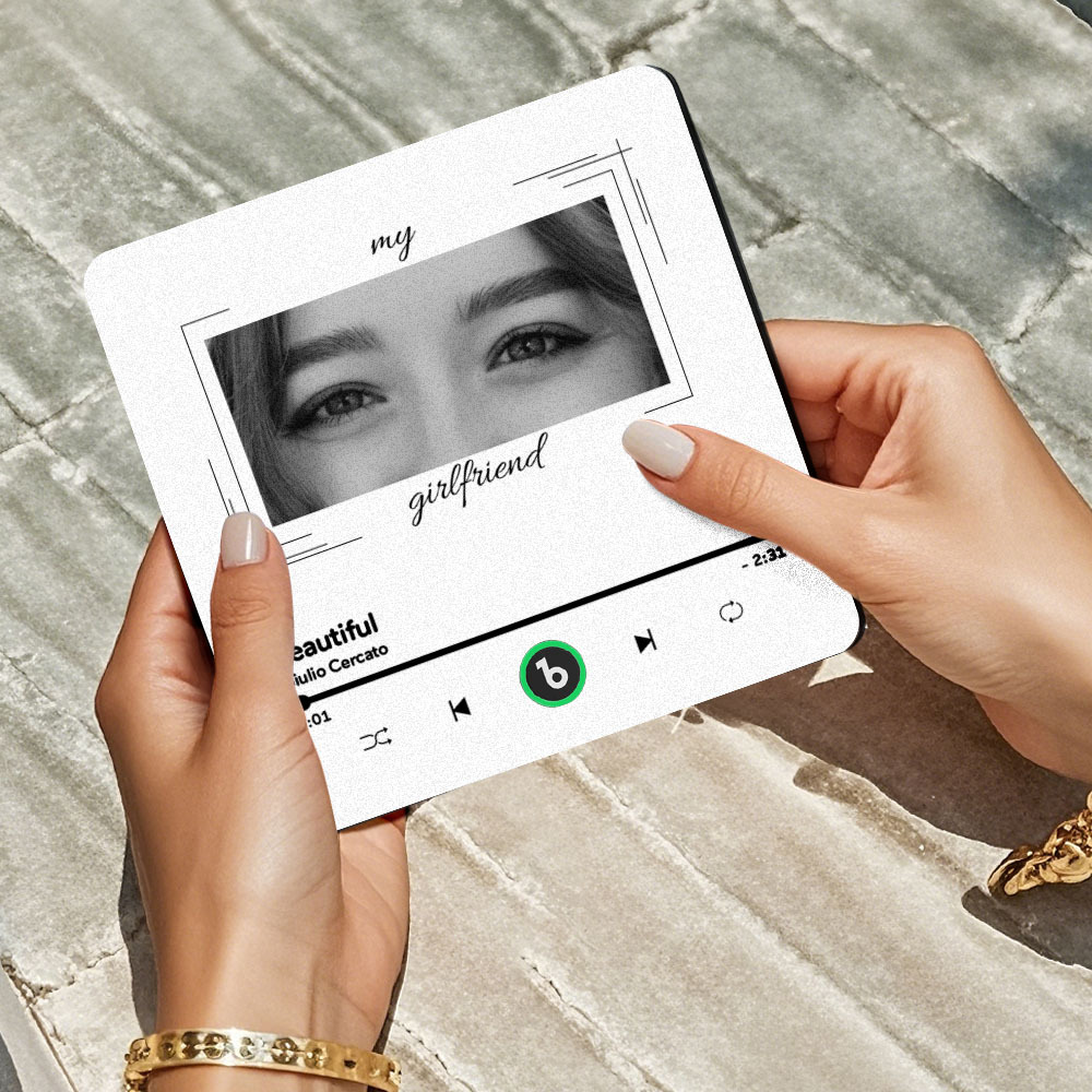 Custom Eyes and Name Music Fridge Magnet and Photo with Frame Music Wall Photo Sticker Music Movement That Can Be Played Best Gifts for Her - CustWitUK