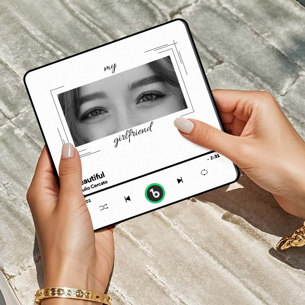 Custom Eyes and Name Music Fridge Magnet and Photo with Frame Music Wall Photo Sticker Music Movement That Can Be Played Best Gifts for Her - CustWitUK