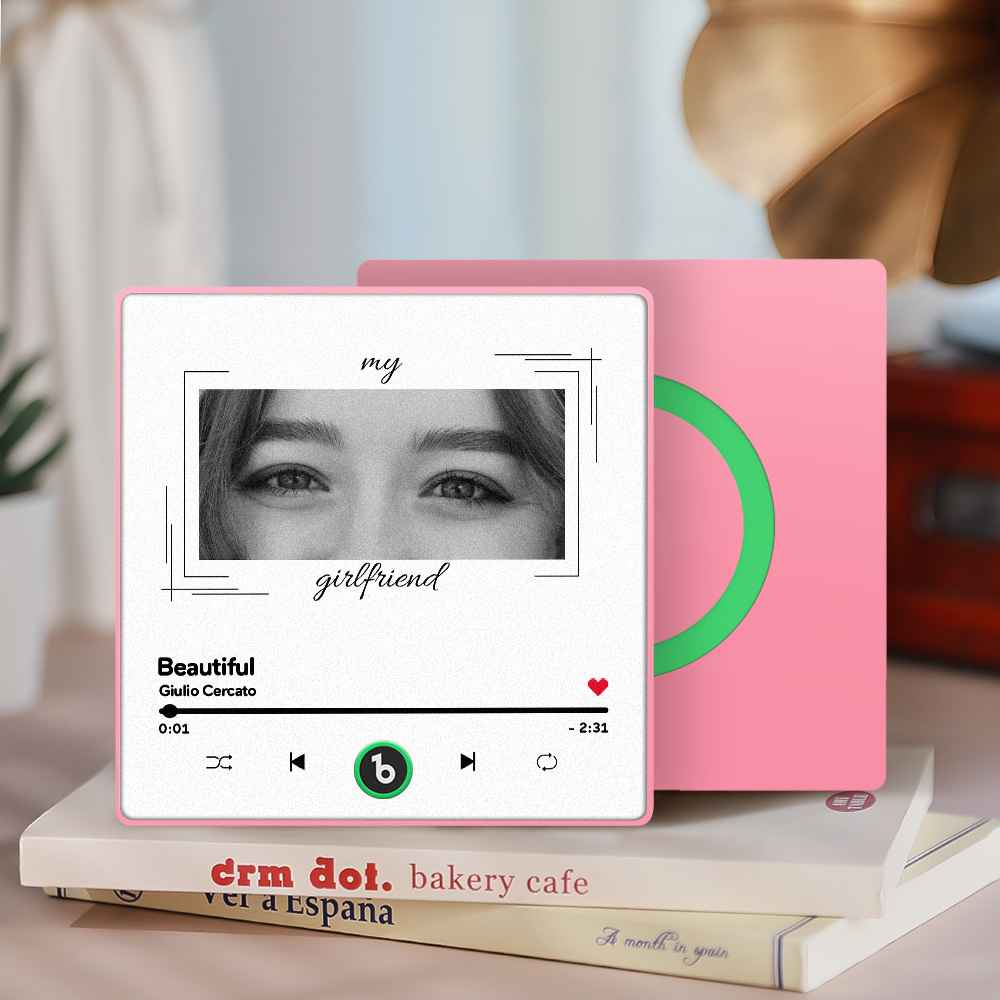 Custom Eyes and Name Music Fridge Magnet and Photo with Frame Music Wall Photo Sticker Music Movement That Can Be Played Best Gifts for Her - CustWitUK