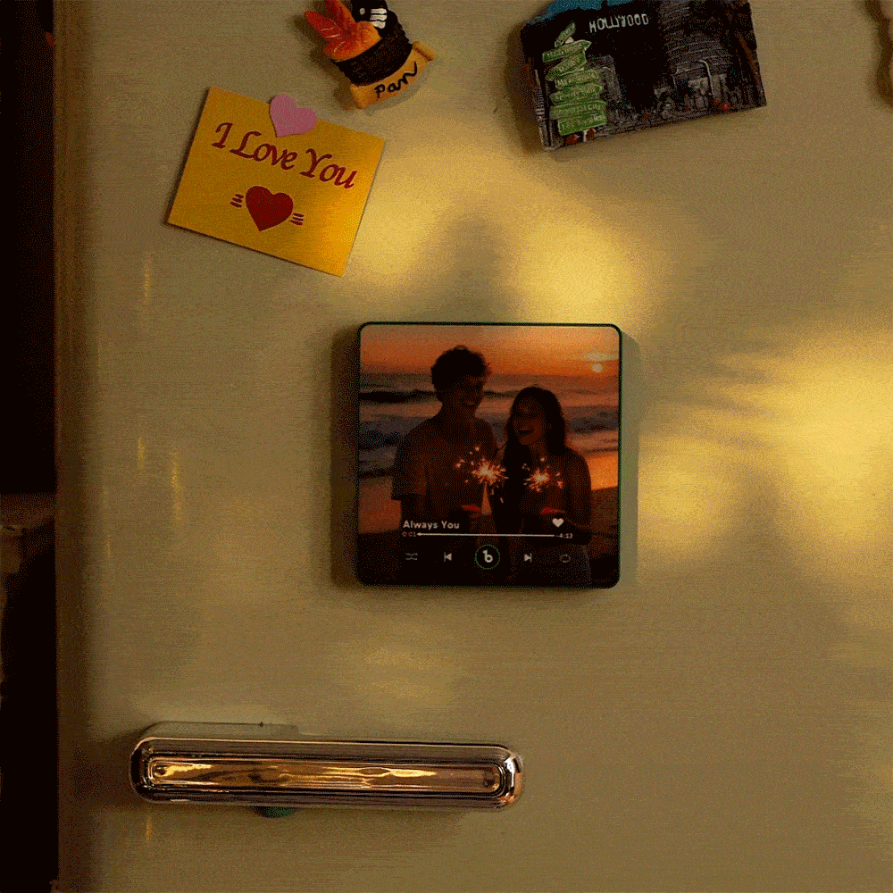 Custom Music Fridge Magnet New 4.5 Upgrade with Night Light Colorful Frame Album Fridge Magnet Music Wall That Can Be Played Christmas Gifts - CustWitUK