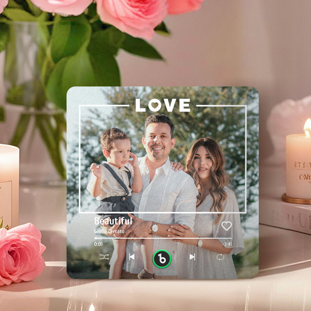 Mother's Day Gift for Mom Custom Family Photo Music Fridge Magnet Personalized Music Magnet Gift for Mother - CustWitUK