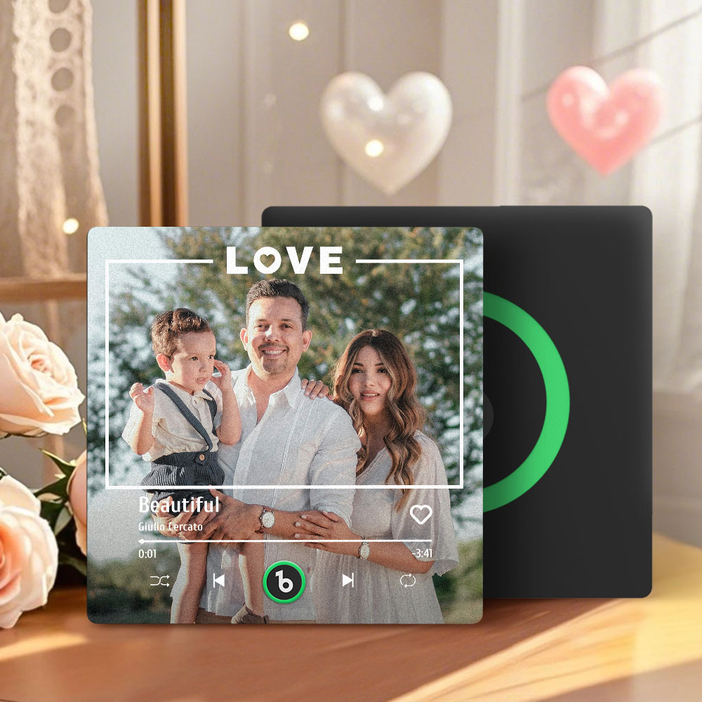 Mother's Day Gift for Mum Custom Family Photo Music Fridge Magnet Personalized Music Magnet Gift for Mother