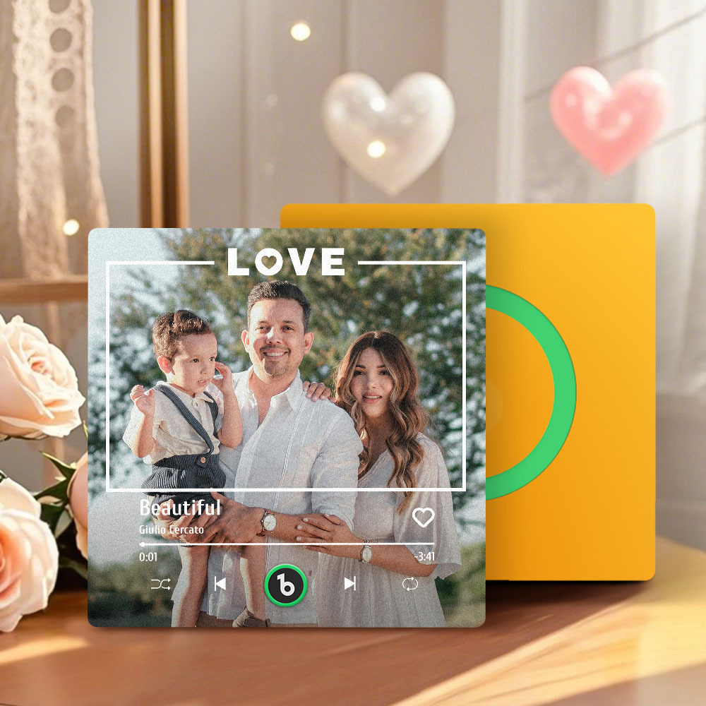 Mother's Day Gift for Mom Custom Family Photo Music Fridge Magnet Personalized Music Magnet Gift for Mother - CustWitUK