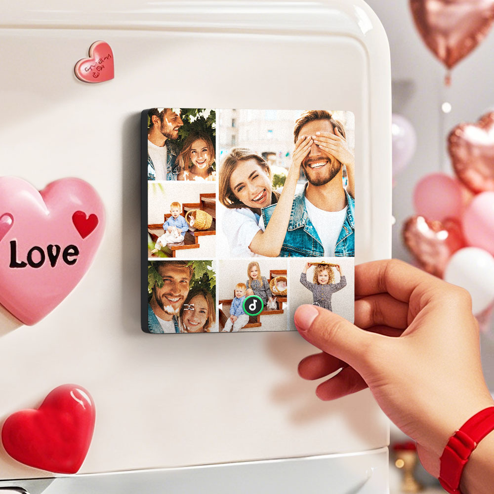 Mother's Day Gift for Mom Custom Family Photo Music Fridge Magnet Personalized Music Magnet Gift for Mother - CustWitUK