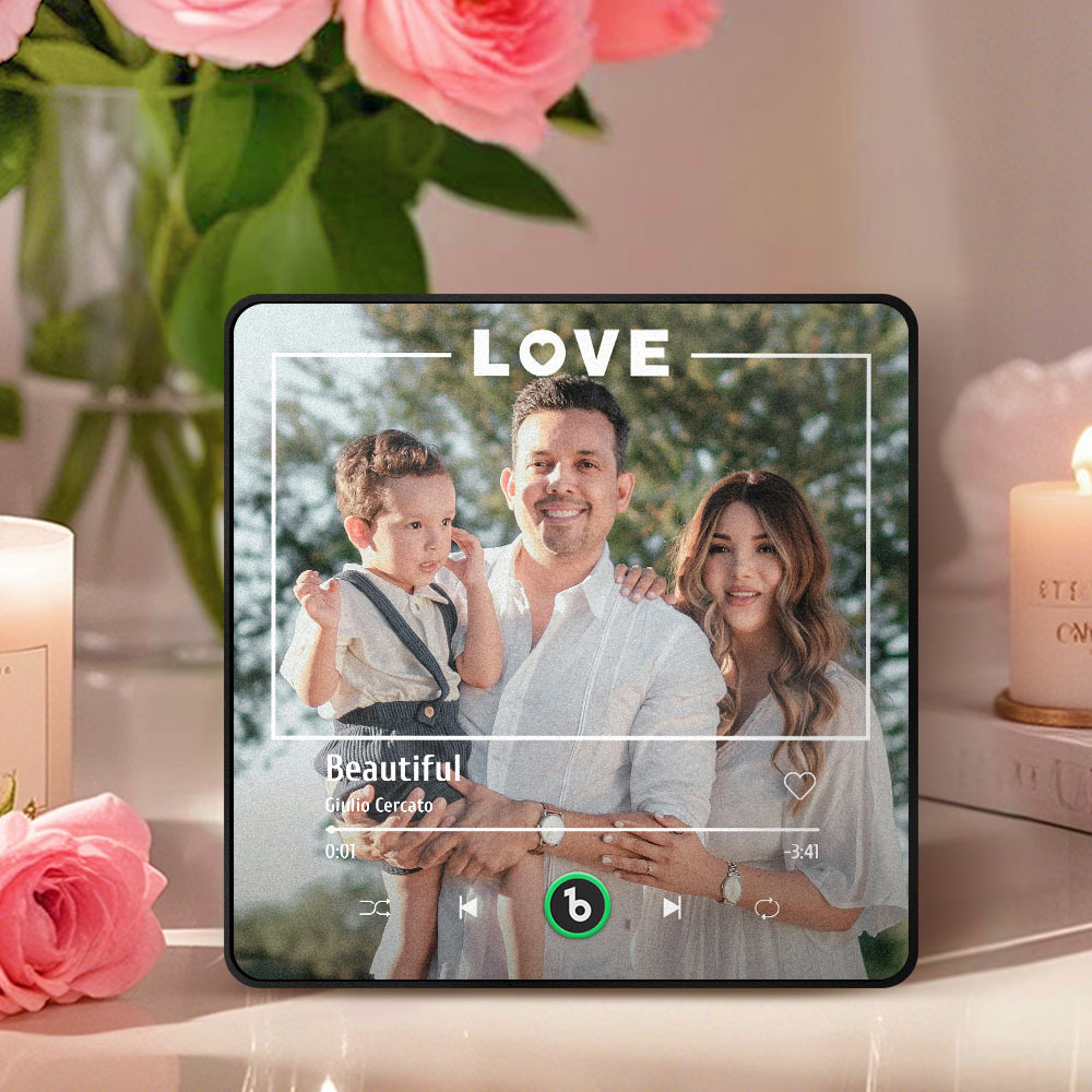 Mother's Day Gift for Mom Custom Family Photo Music Fridge Magnet Personalized Music Magnet Gift for Mother - CustWitUK