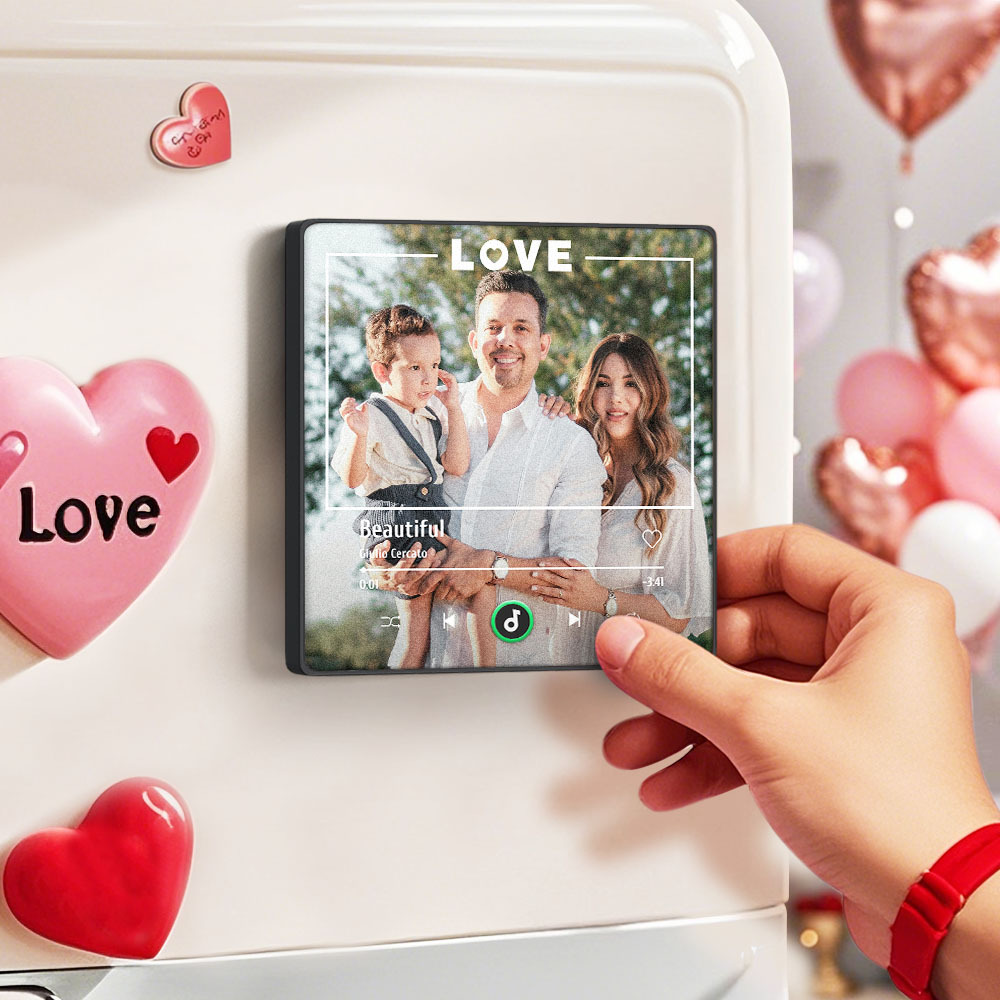 Mother's Day Gift for Mom Custom Family Photo Music Fridge Magnet Personalized Music Magnet Gift for Mother - CustWitUK