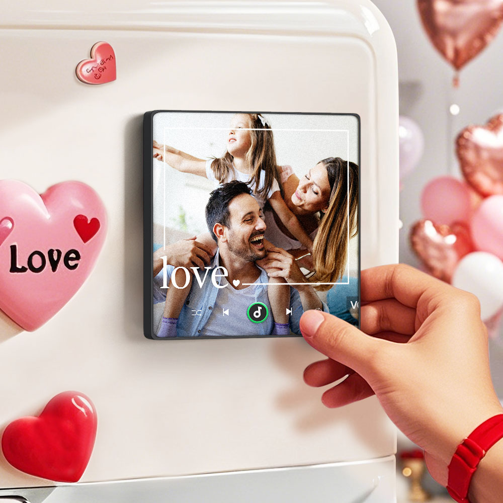 Mother's Day Gift for Mom Custom Family Photo Music Fridge Magnet Personalized Music Magnet Gift for Mother - CustWitUK