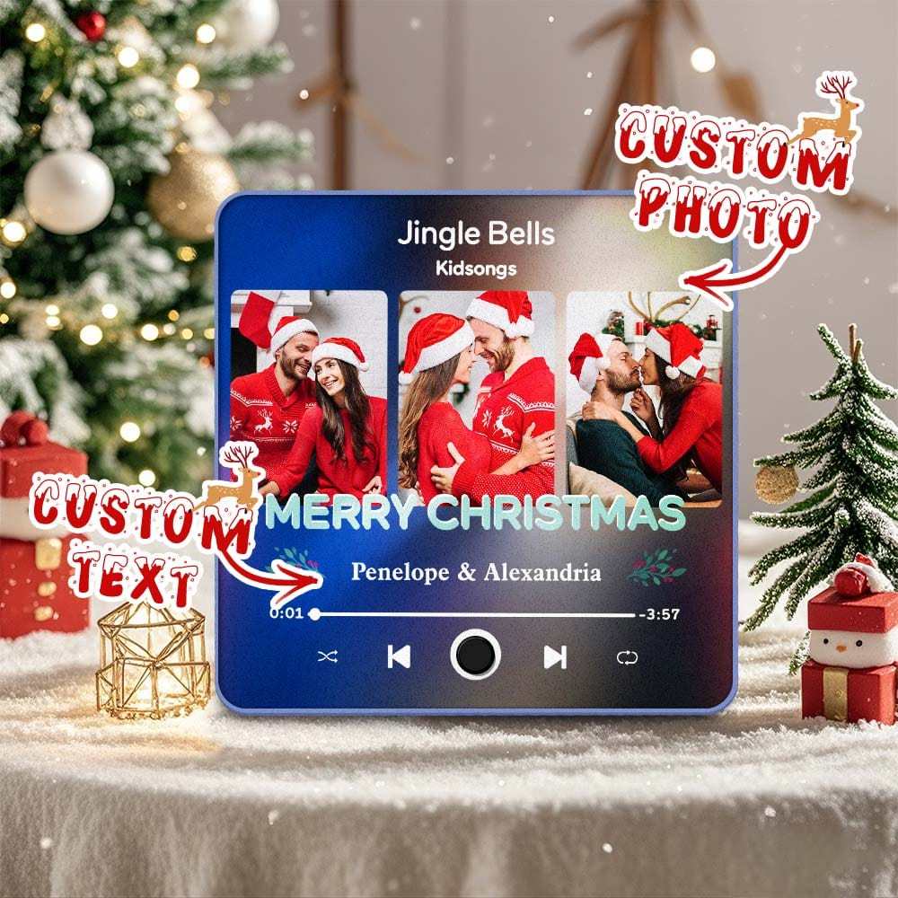 Customized Music Fridge Magnet Personalized Fridge Magnet With Three Photo for Creative Christmas Gift
