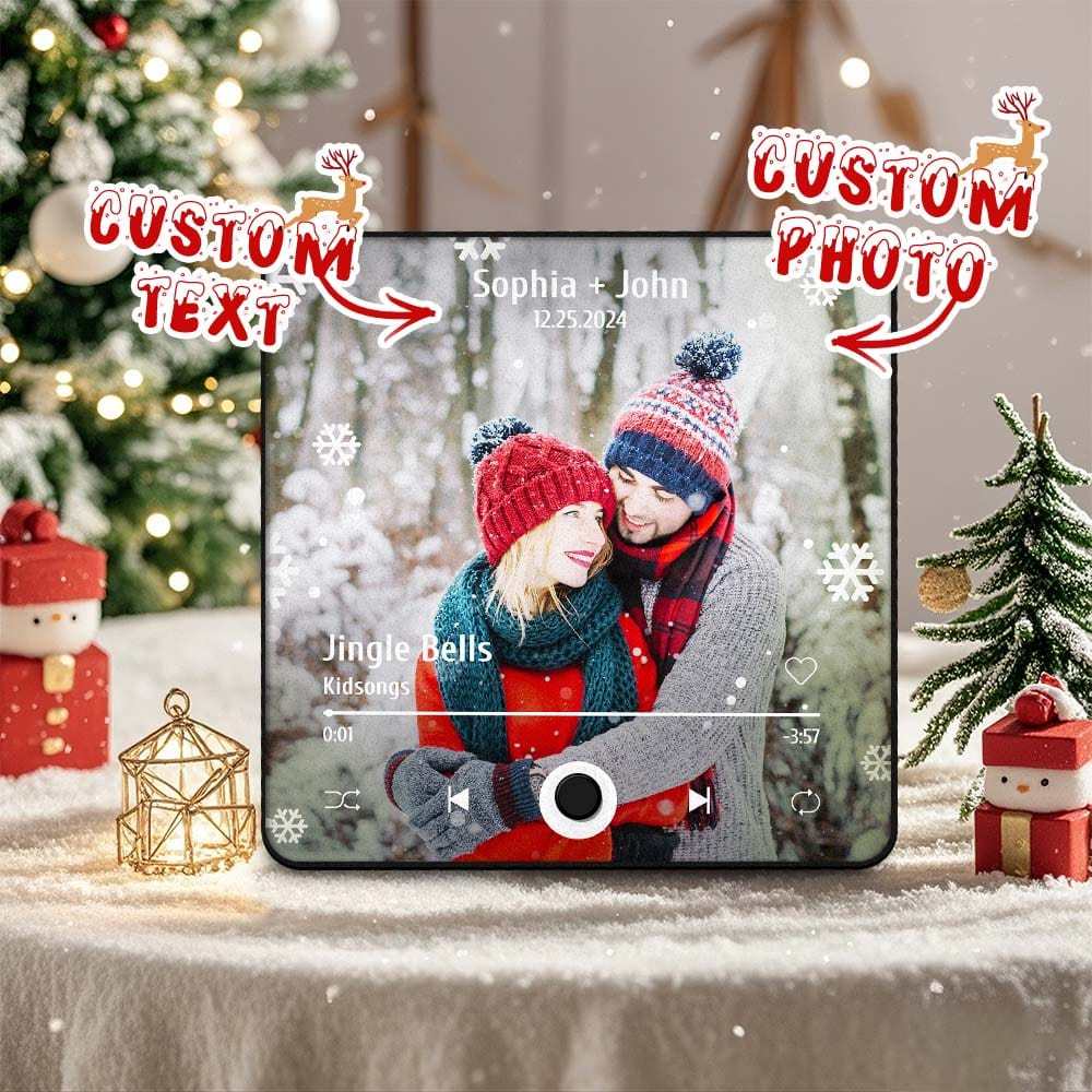 Customized Music Fridge Magnet Personalized Fridge Magnet With Three Photo for Creative Christmas Gift
