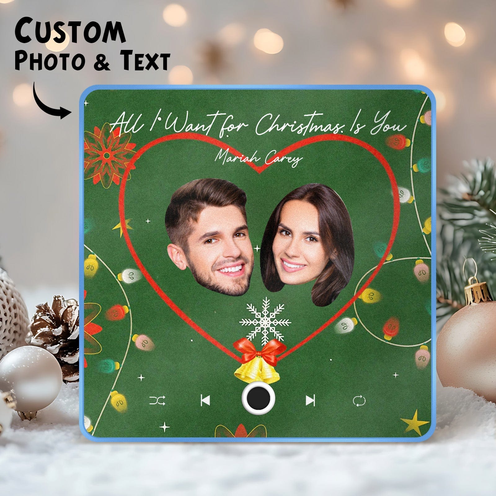 Customized Music Fridge Magnet Personalized Fridge Magnet With Face Photo for Creative Christmas Gift