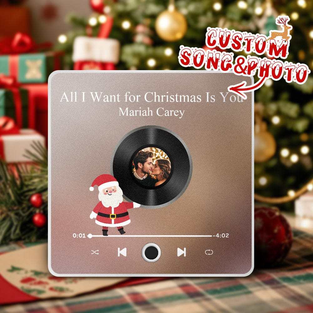 Customized Music Fridge Magnet Personalized Fridge Magnet With Three Photo for Creative Christmas Gift