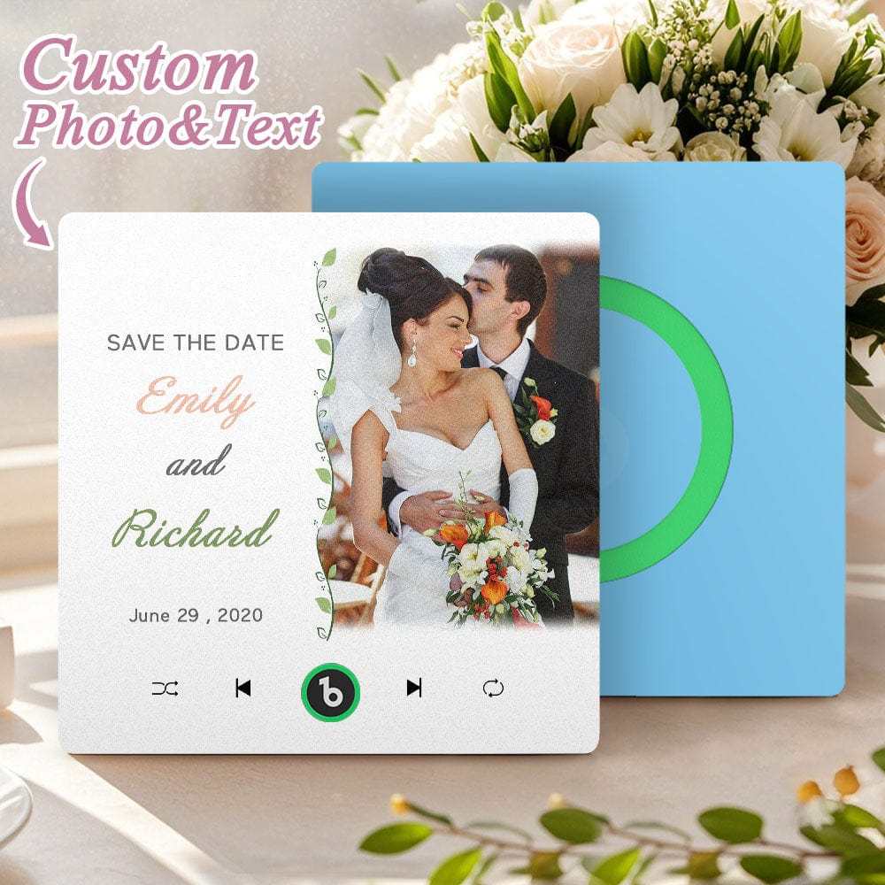 Custom Music Fridge Magnet Wedding Gift for Couples Personalized Music Magnets Can Play Songs - CustWitUK