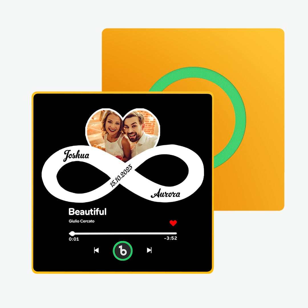 Custom Music and Photo Fridge Magnet with Text Infinite Love Fridge Magnet Gift for Couple - CustWitUK