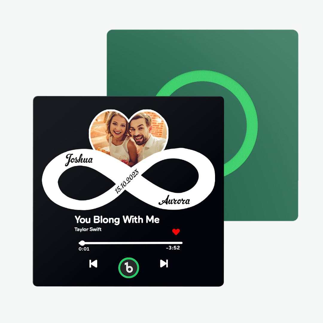 Custom Music and Photo Fridge Magnet with Text Infinite Love Fridge Magnet Gift for Couple - CustWitUK