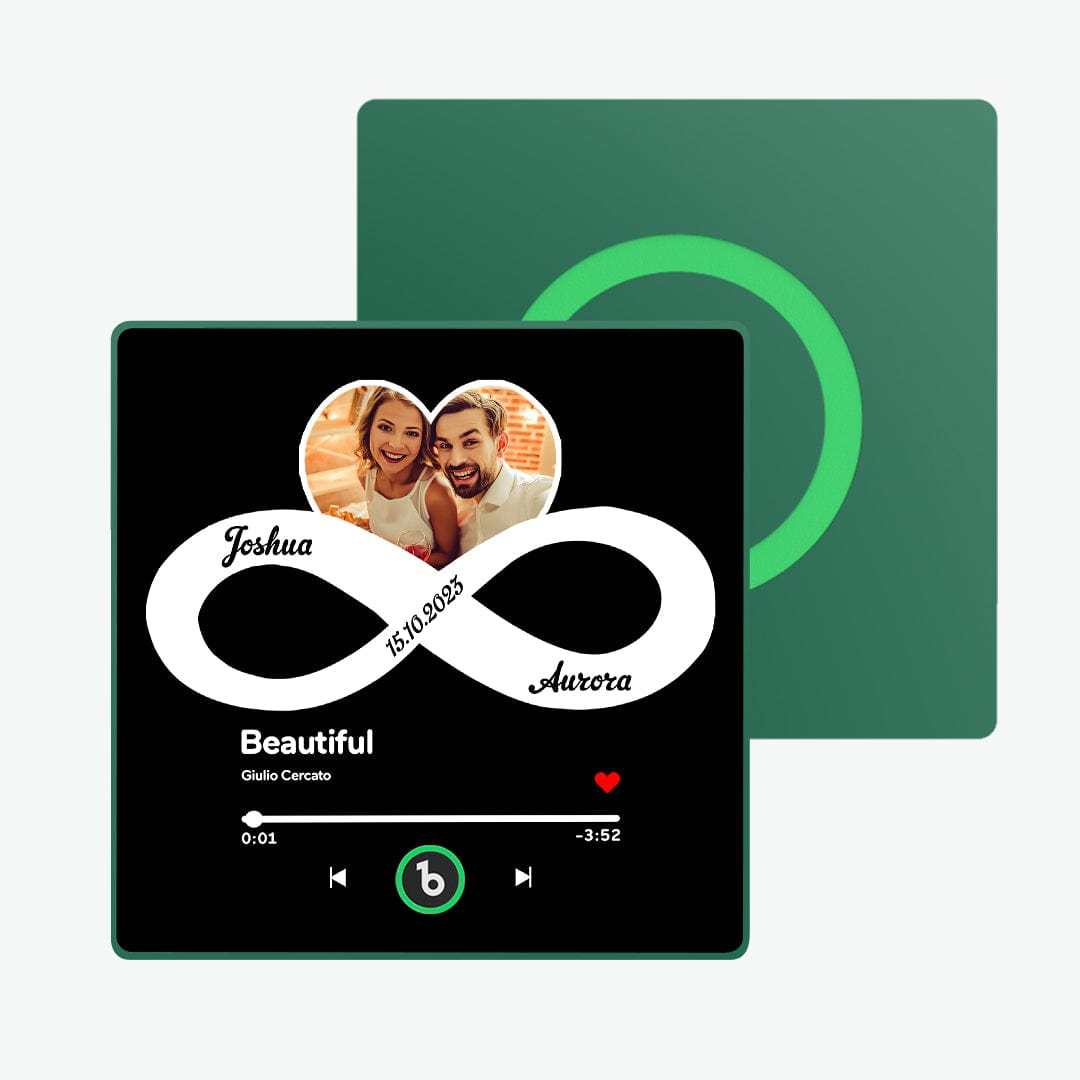 Custom Music and Photo Fridge Magnet with Text Infinite Love Fridge Magnet Gift for Couple - CustWitUK