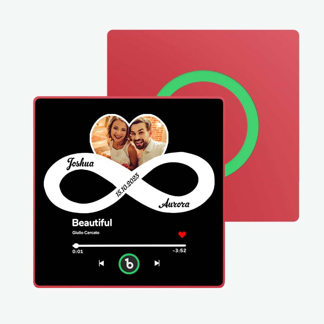 Custom Music and Photo Fridge Magnet with Text Infinite Love Fridge Magnet Gift for Couple - CustWitUK