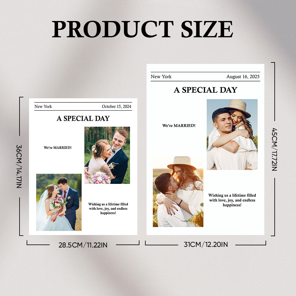 Custom Poster With Photo And Text For Wedding Birthday Baby Announcement Engagement Anniversary