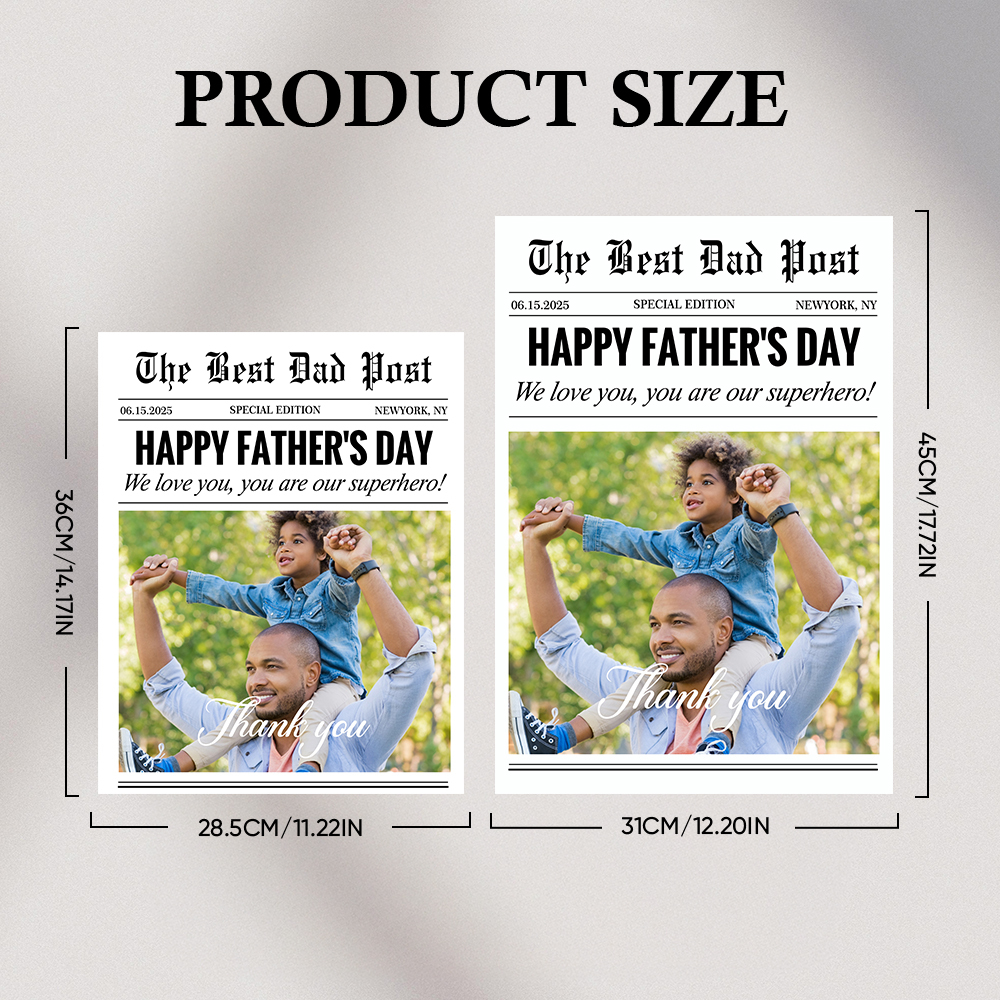 Personalized Father's Day Newspaper Poster Custom Best Dad Poster