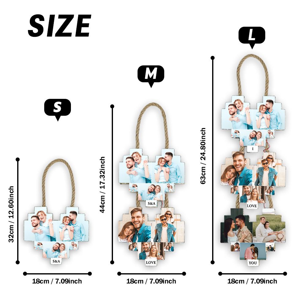 Custom Wooden Heart Wall Light Personalized Wedding Wall Decor Romantic Gift for Anniversary Gifts for Lovers