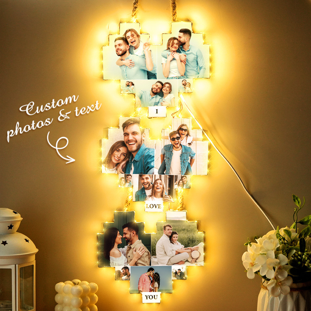 Custom Wooden Heart Wall Light Personalized Wedding Wall Decor Romantic Gift for Anniversary Gifts for Lovers