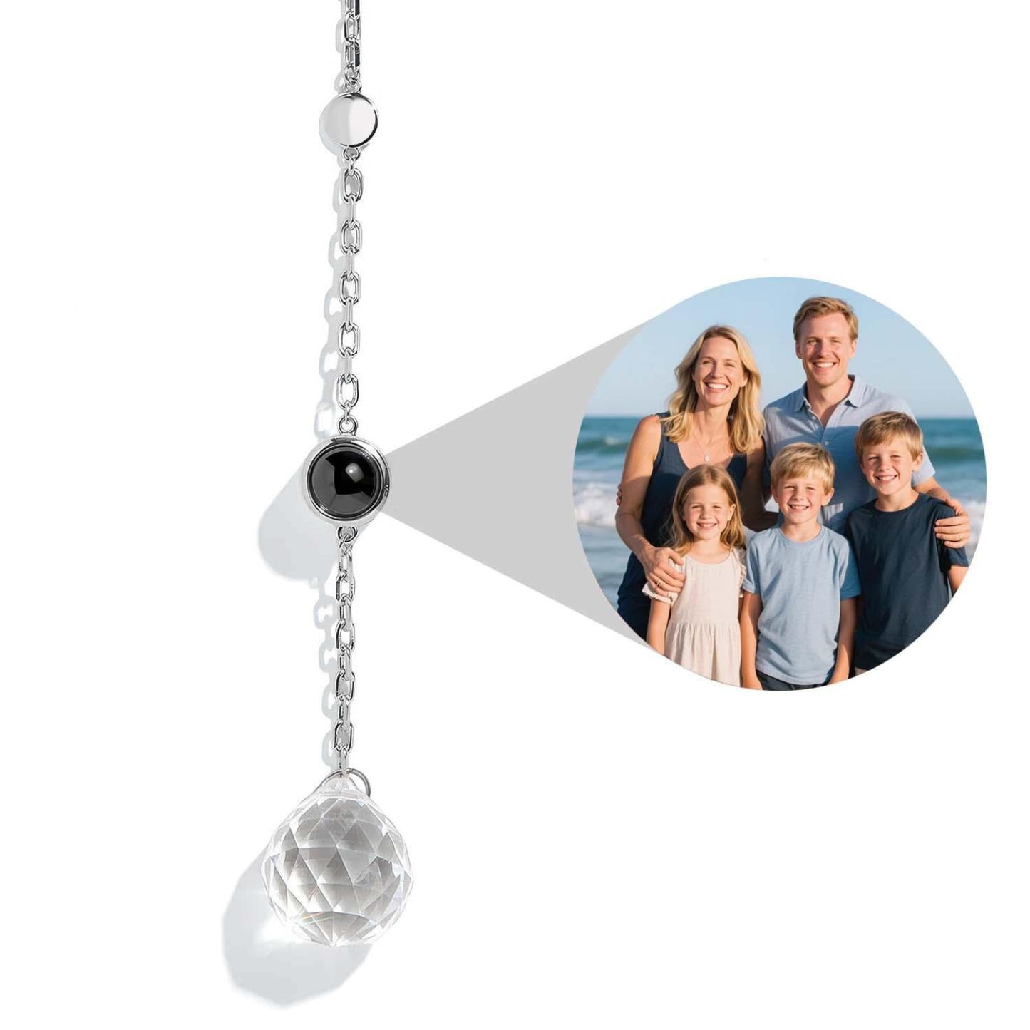 Personalized Guardian Angel Photo Sun Catcher Projection Car Ornaments Memorial Gift - CustWitUK