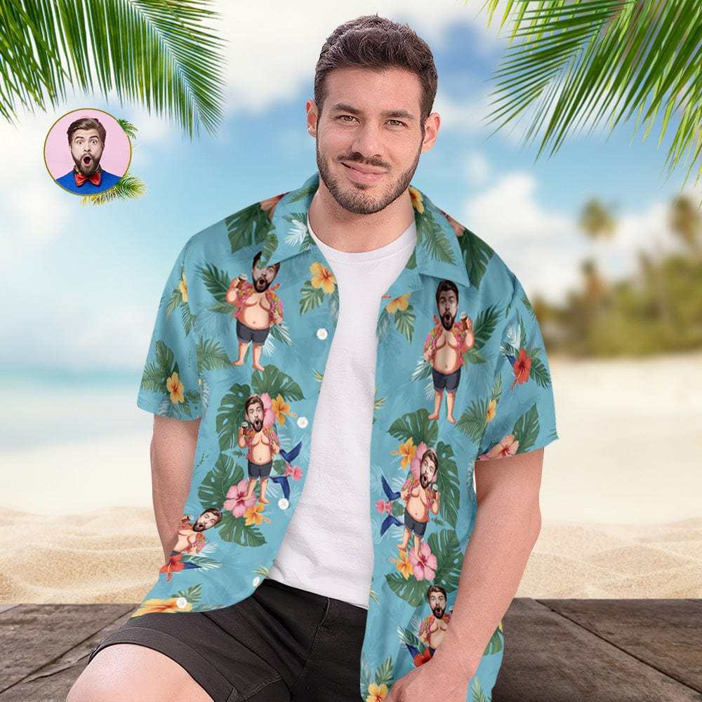 Custom Hawaiian Shirt With Face Custom Face Funny Hawaiian Shirt Gifts for Beach Party Gifts Multiple Styles - CustWitUK