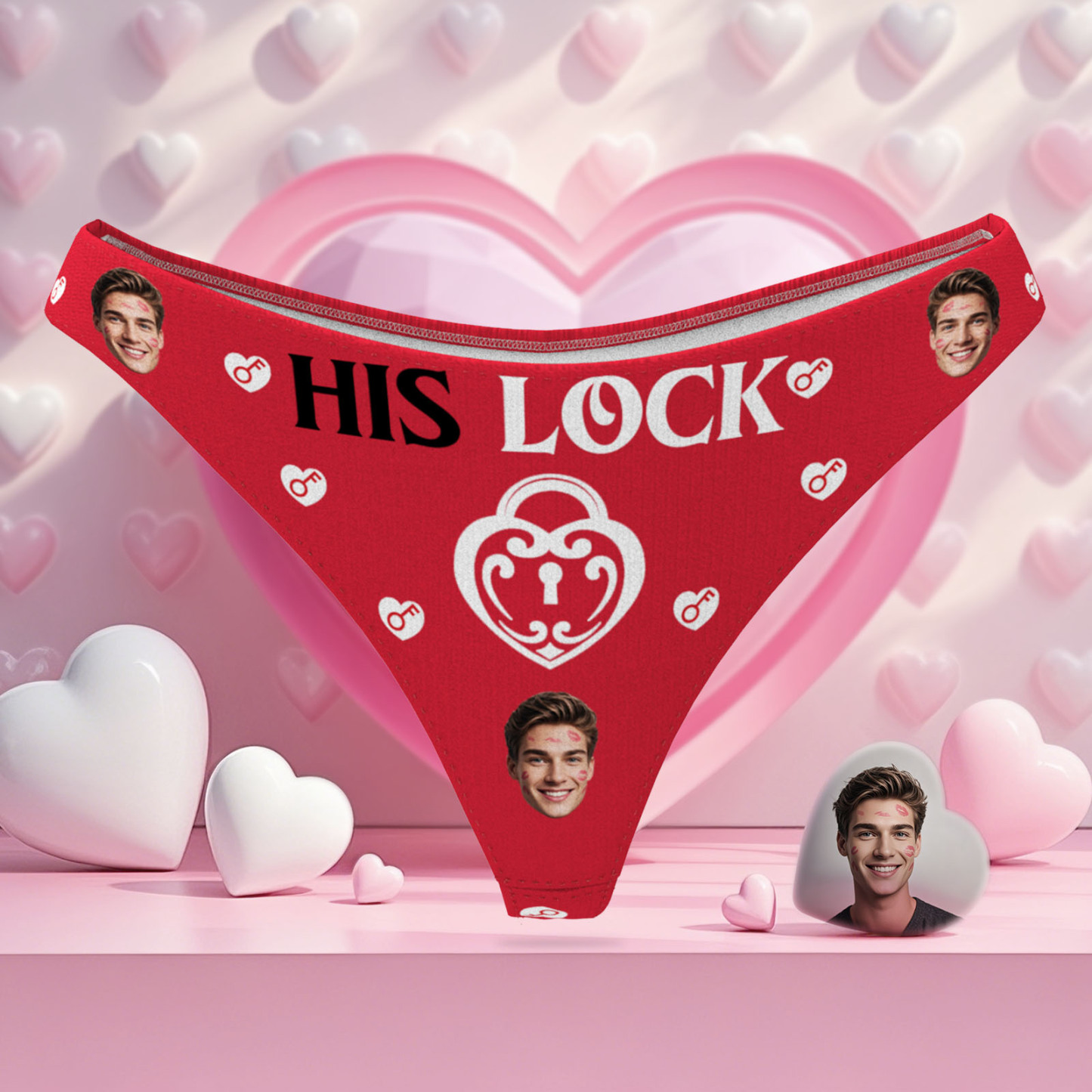 Custom Photo Panties Personalized His Lock Women's Underwear Valentine's Gift for Girlfriend