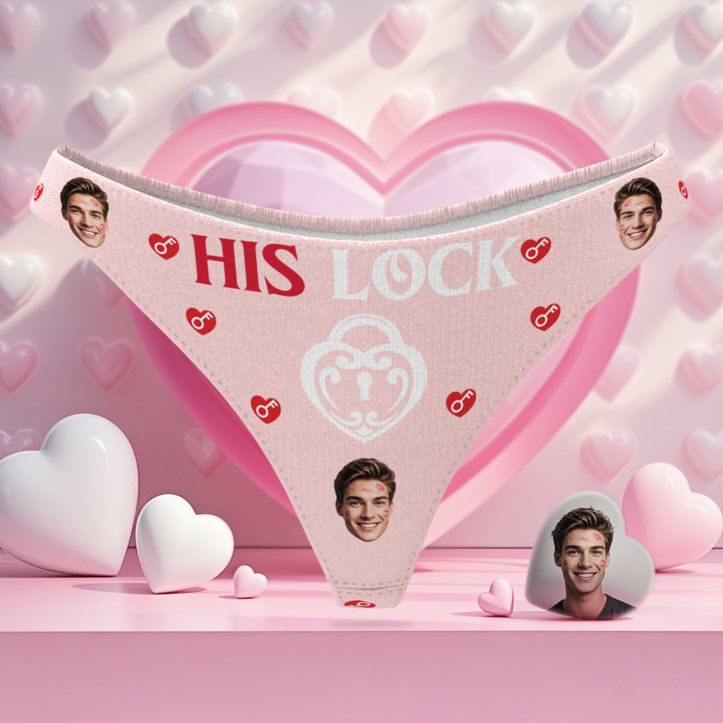 Custom Photo Panties Personalized His Lock Women's Underwear Valentine's Gift for Girlfriend