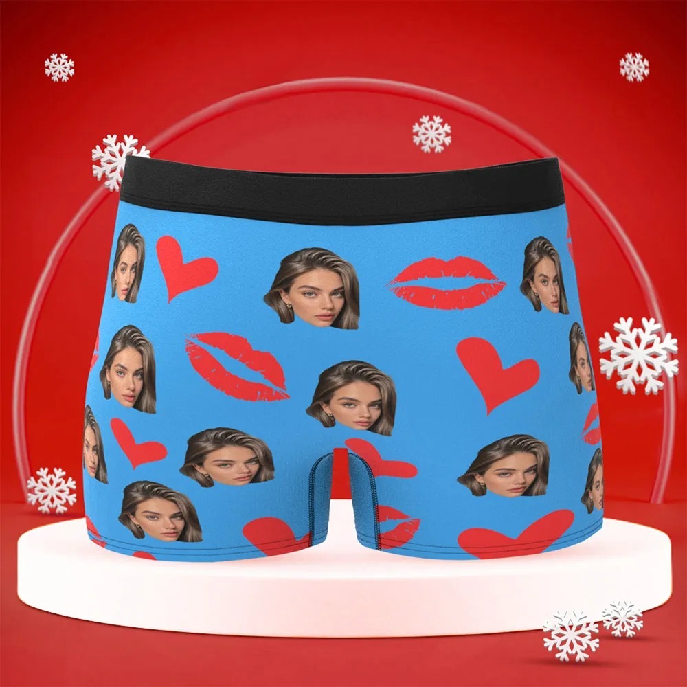 Personalized Red Lips, Custom Underwear, Custom Photo Underwear, Custom Photo Christmas Panties