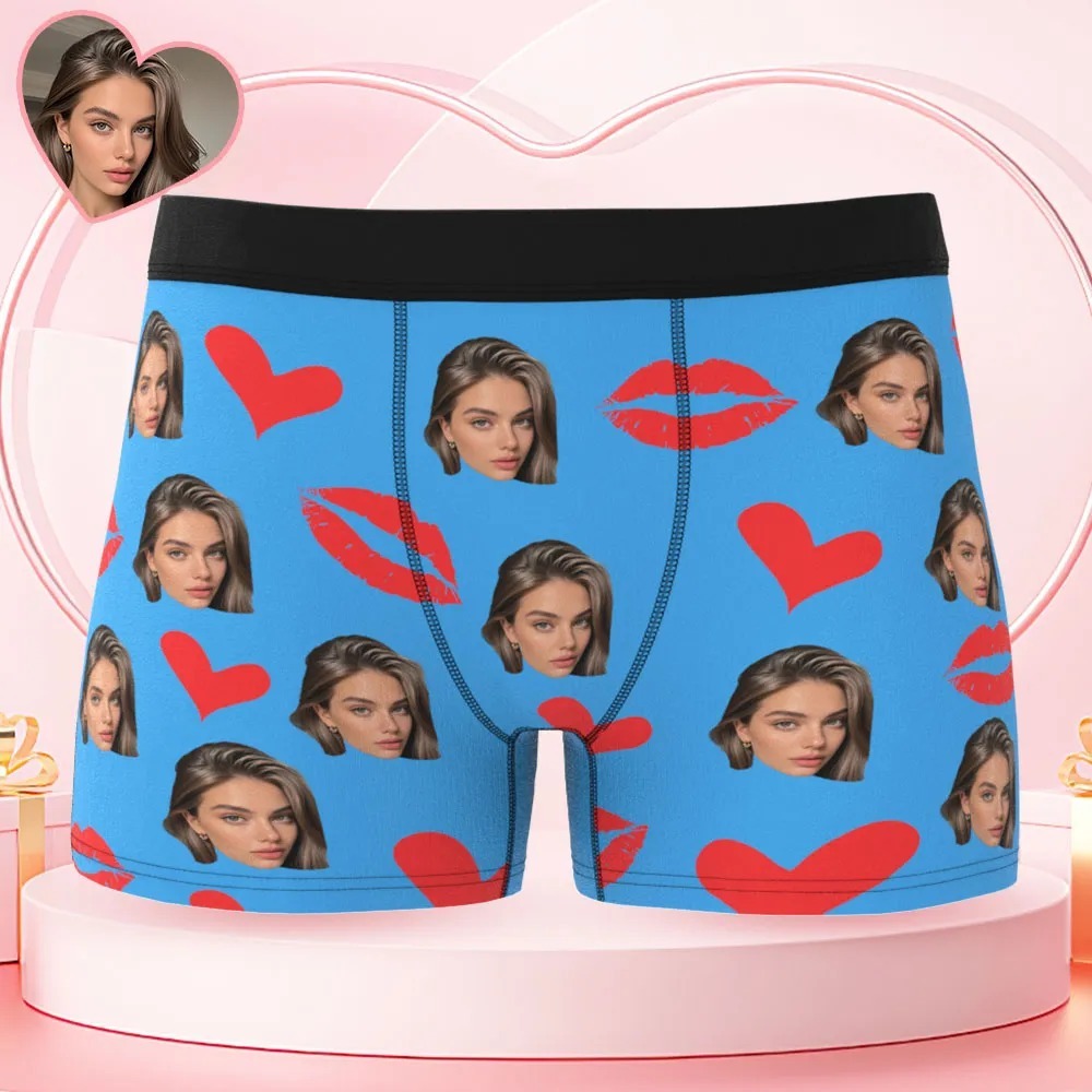 Personalized Red Lips, Custom Underwear, Custom Photo Underwear, Custom Photo Christmas Panties