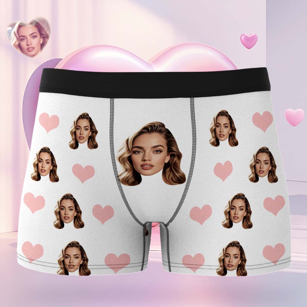Custom Face Boxer Briefs 3D Online Preview Valentine's Day Gifts for Boyfriend