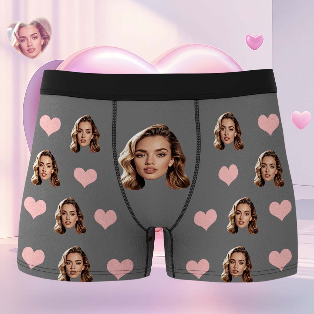 Custom Face Boxer Briefs 3D Online Preview Valentine's Day Gifts for Boyfriend - CustWitUK