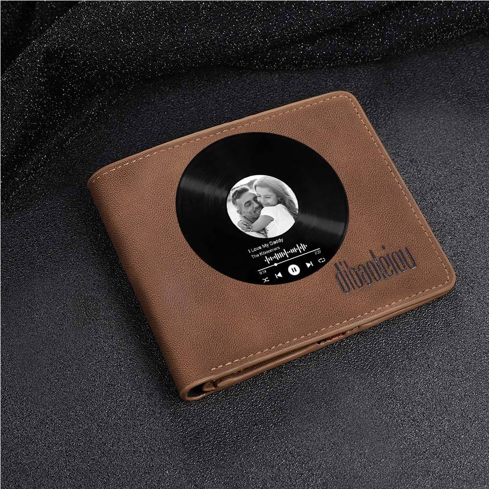 Custom Photo Wallet with Spotify Music Gift for Him - CustWitUK