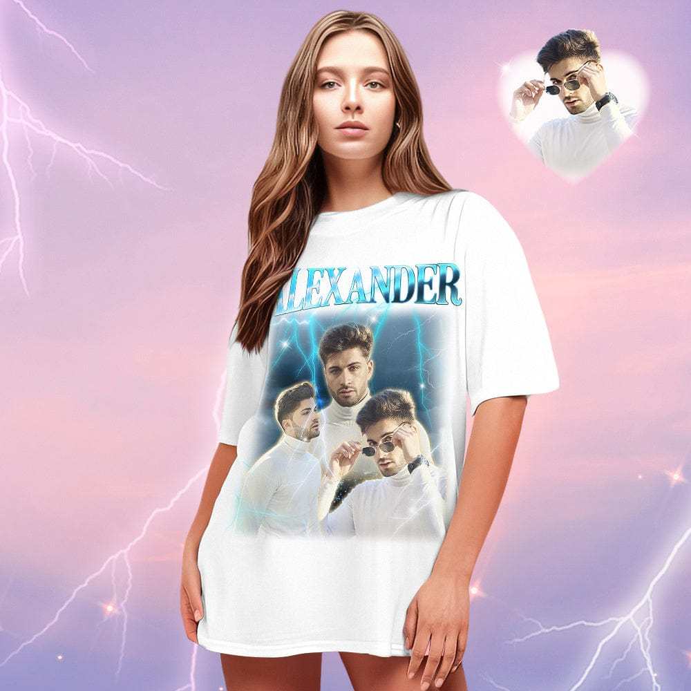 Custom Photo Vintage Tee Personalized Name T-shirt Pet Lover Gifts - CustWitUK