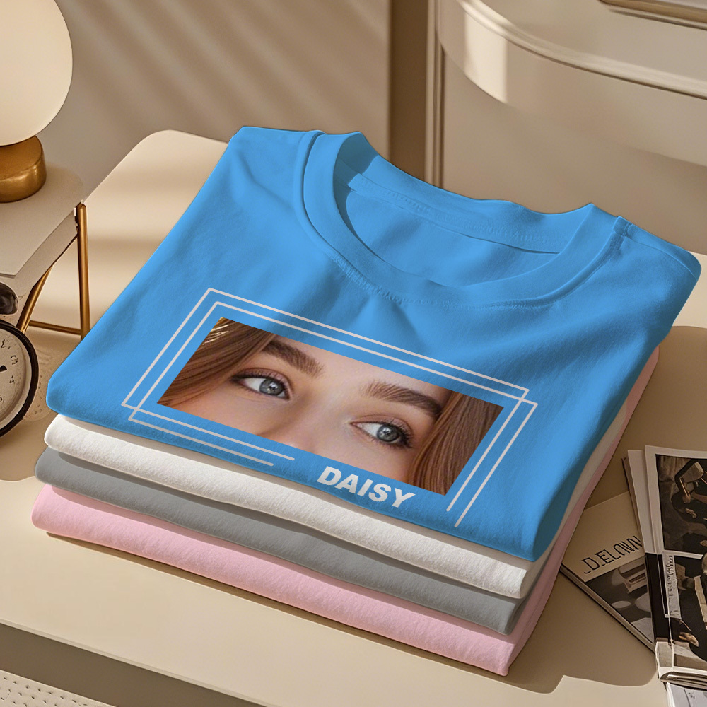 Custom Eyes Hoodies Loved One's Eyes Shirt Personalized Eyes Artwork Tee Unique Eyes Sketch Art from Photo Gift for Her - CustWitUK