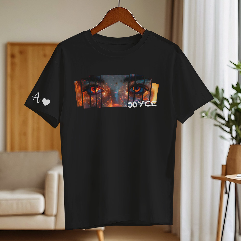 Custom Eyes T-Shirt Girlfriend Eyes Tee Personalized Photo and Name - CustWitUK