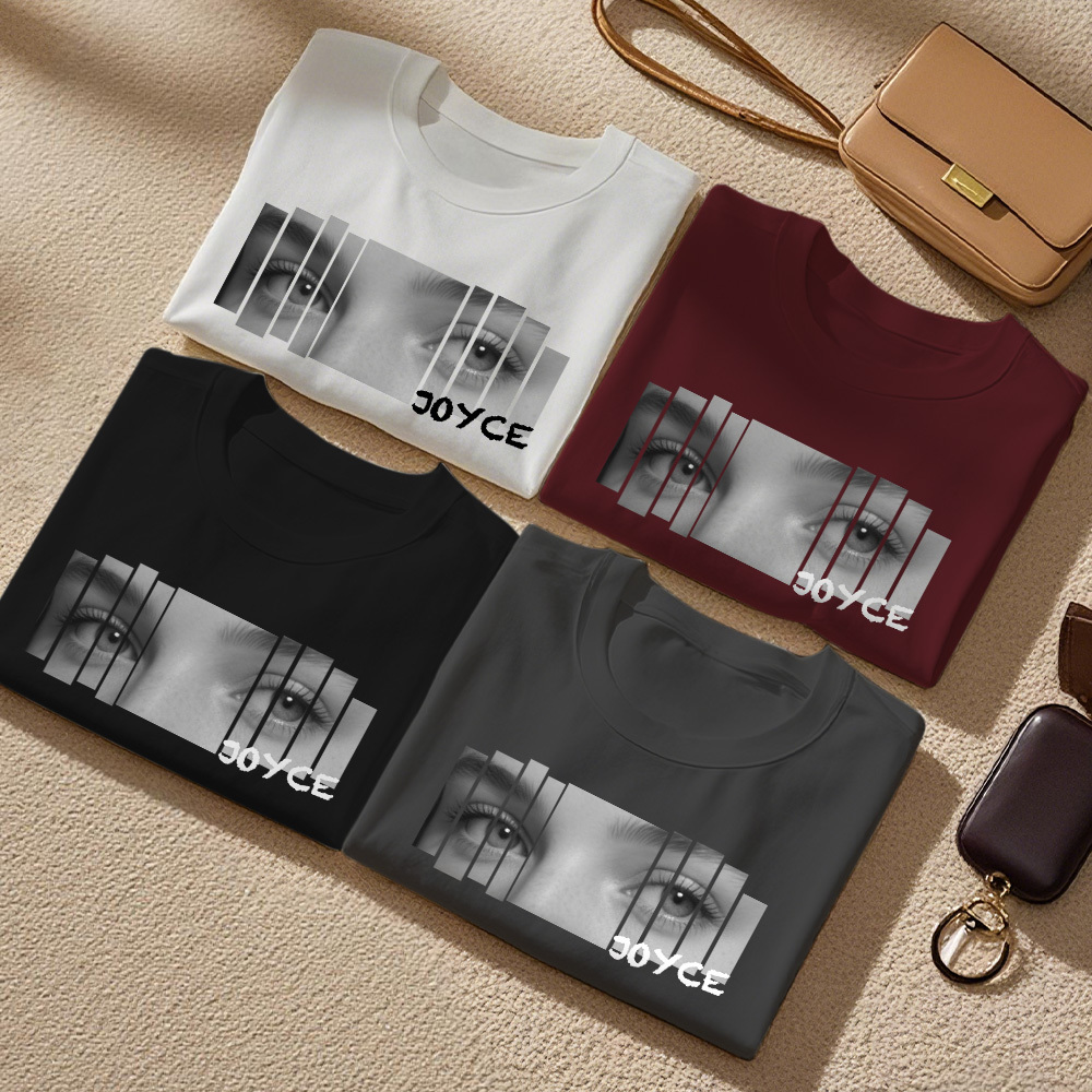 Custom Eyes T-Shirt Girlfriend Eyes Tee Personalized Photo and Name - CustWitUK