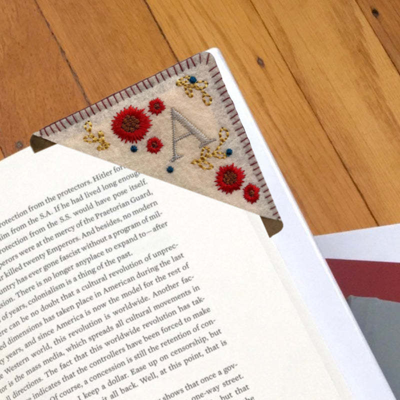 Personalized Bookmark with Initial Custom Embroidered Bookmark Gift for Book Lovers - CustWitUK