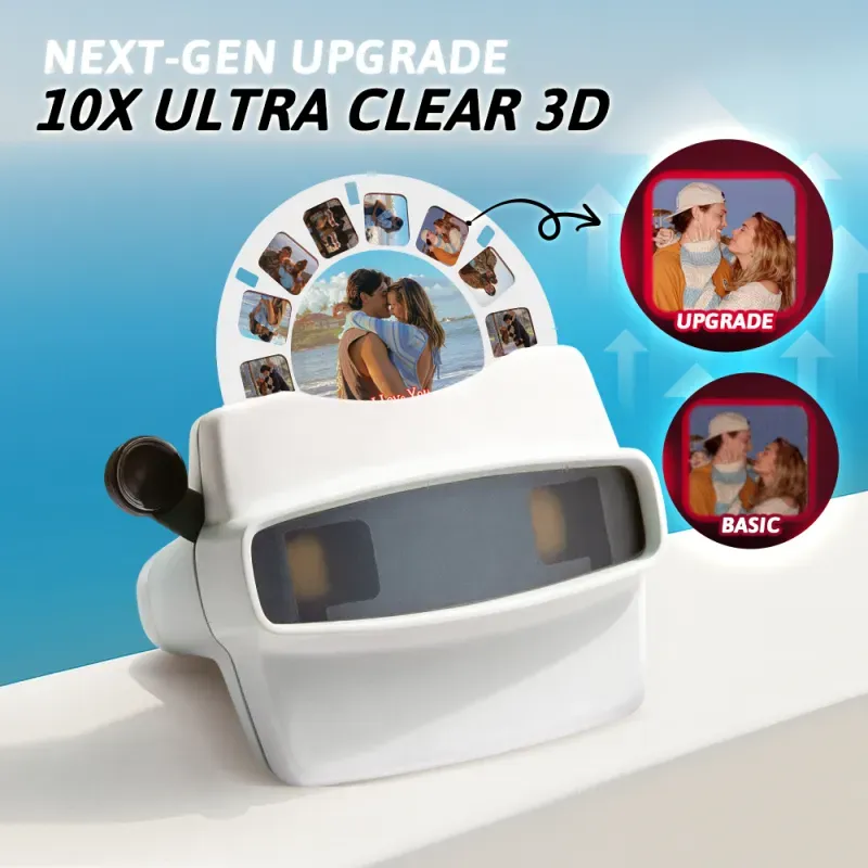 Custom Upgrade 3D Viewfinder and Reel – Personalized Gift with your own photos Text and Photo Viewer Multiple Films Available Valentine's Day Gifts