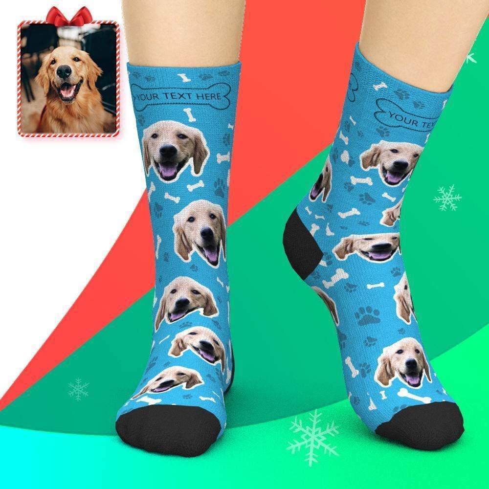 Custom Dog Face Socks With Your Text 3D preview - CustWitUK