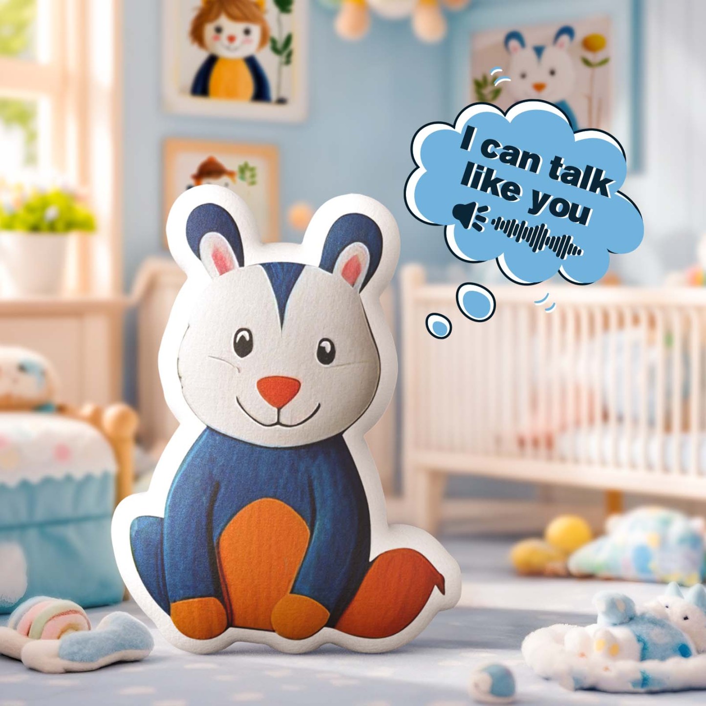 Custom Kids' Drawing Sound Plush - Personalized Hand-Drawn Recording Shaped Doll - CustWitUK