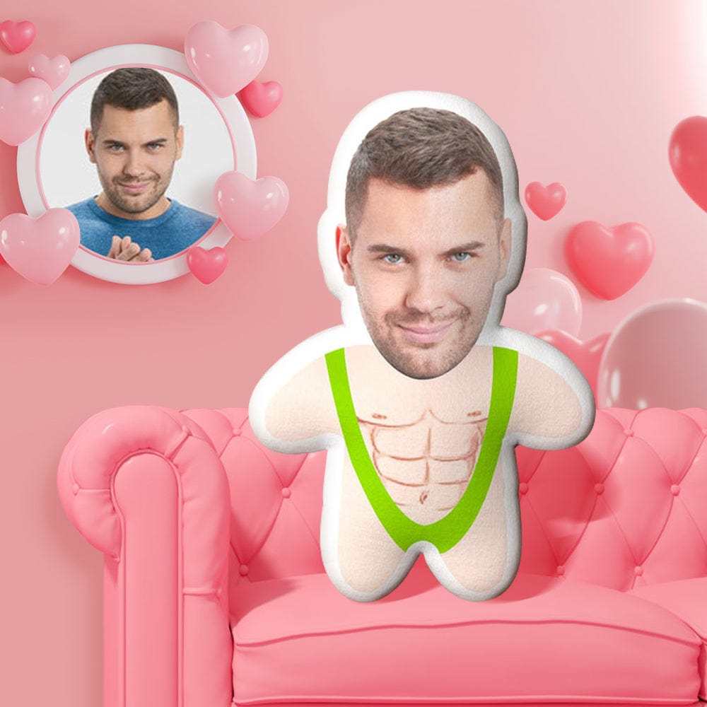 Pillow Face Mankini Minime Throw Pillow Custom Face Gifts Personalized Photo Minime Pillow - CustWitUK