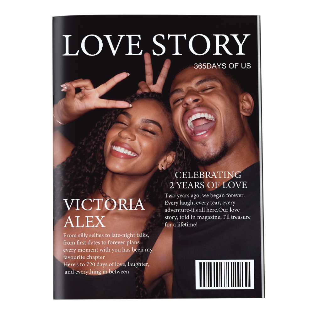 Personalized LOVE STORY Magazine for Couples on Valentine's Day